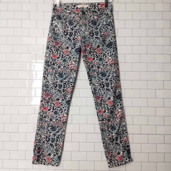 Tory burch‎ floral butterfly jeans Capri size 24, us 4 - Picture 3 of 7
